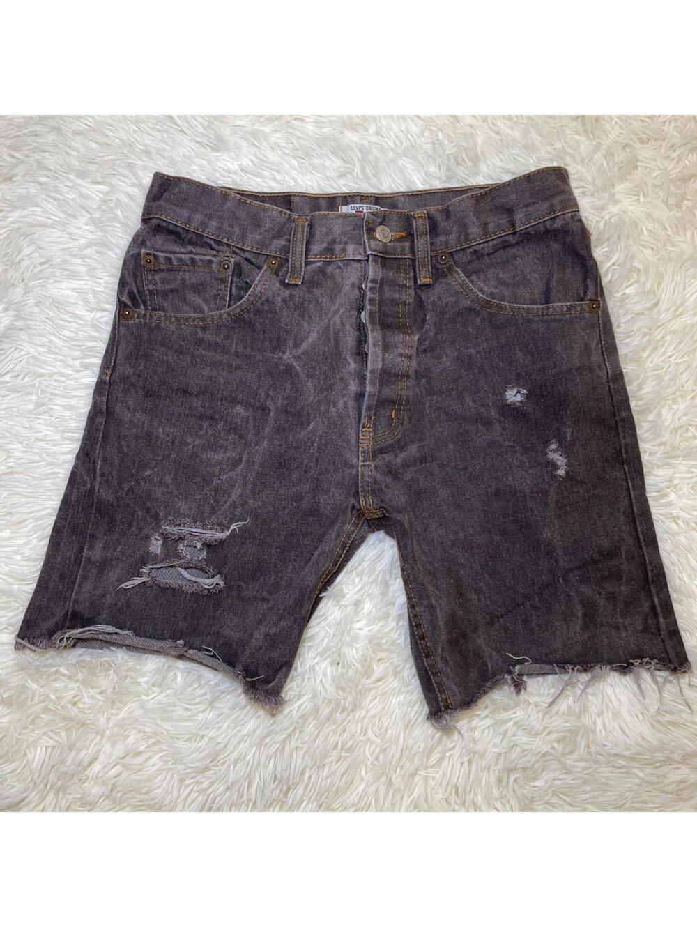 Levi's 501 Jeans Men's 32 Brown Denim Button Fly Straight Leg-Cut Offs Jorts